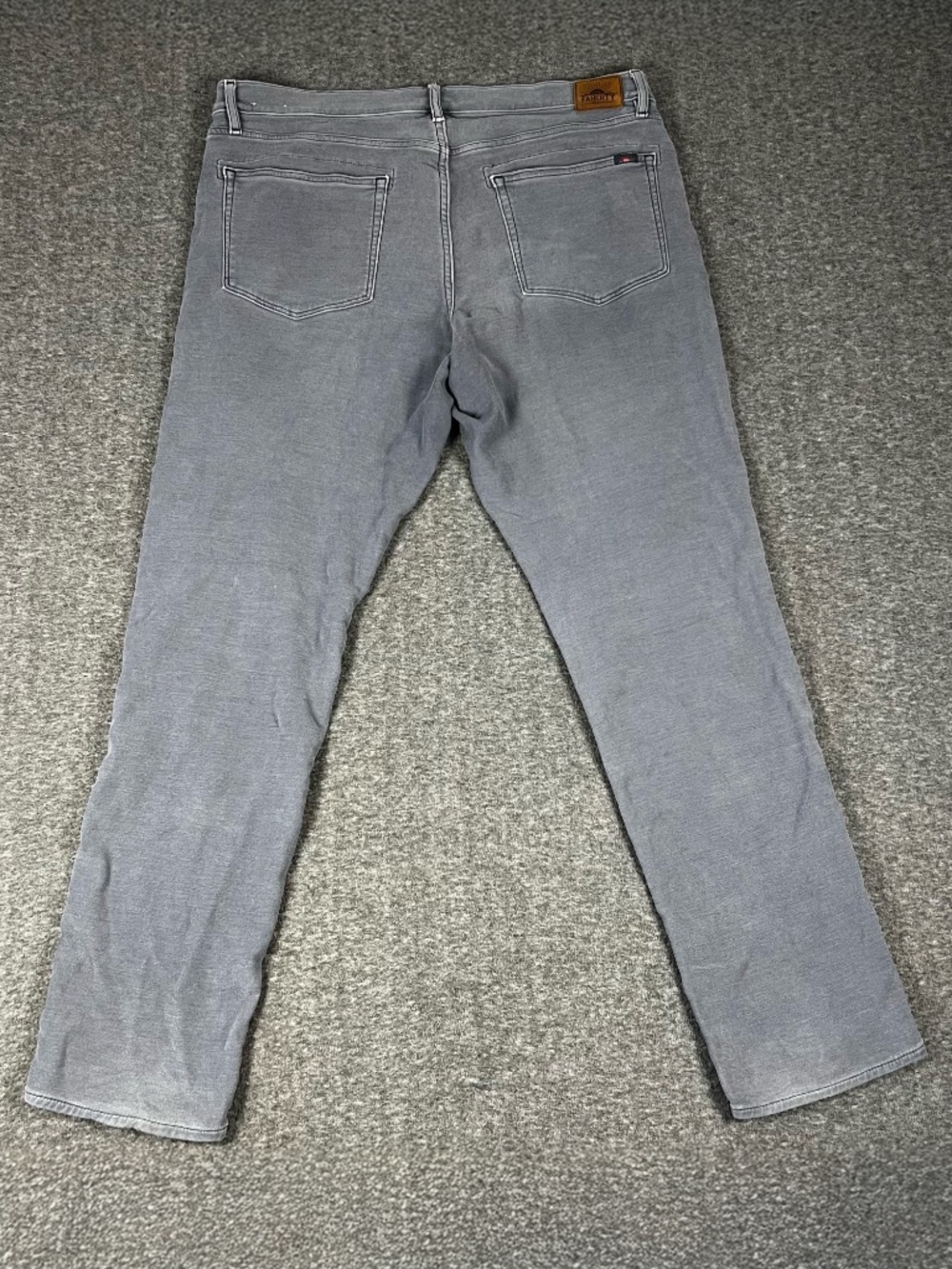 Faherty Stretch Terry 5 Pocket Pants Men's 36x31 Gray Distressed Chino Casual
